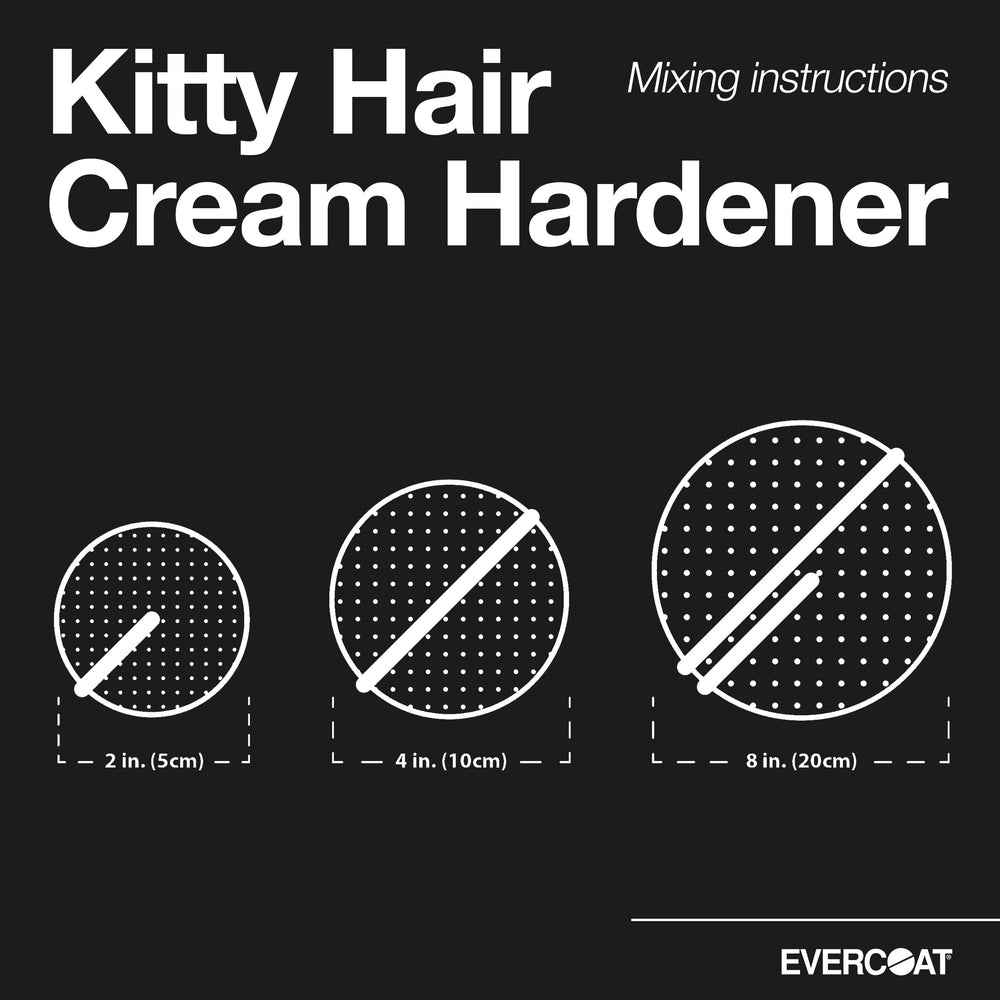 Evercoat Kitty Hair works on steel, aluminum, and fiberglass for versatile repairs.