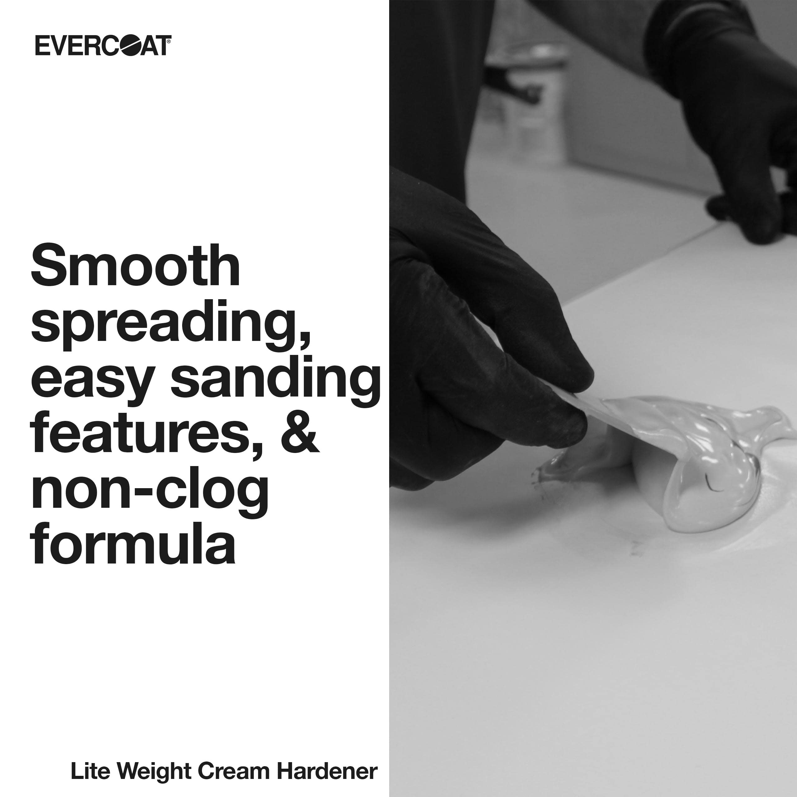 Application scene of Evercoat Lite Weight filler delivering tack-free, easy spread