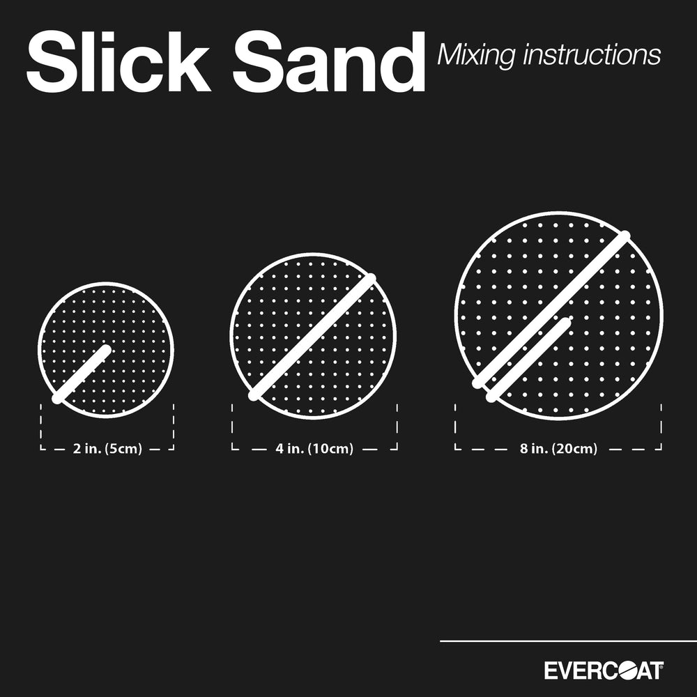 Evercoat Slick Sand on fiberglass surface demonstrates large-area filling capability.