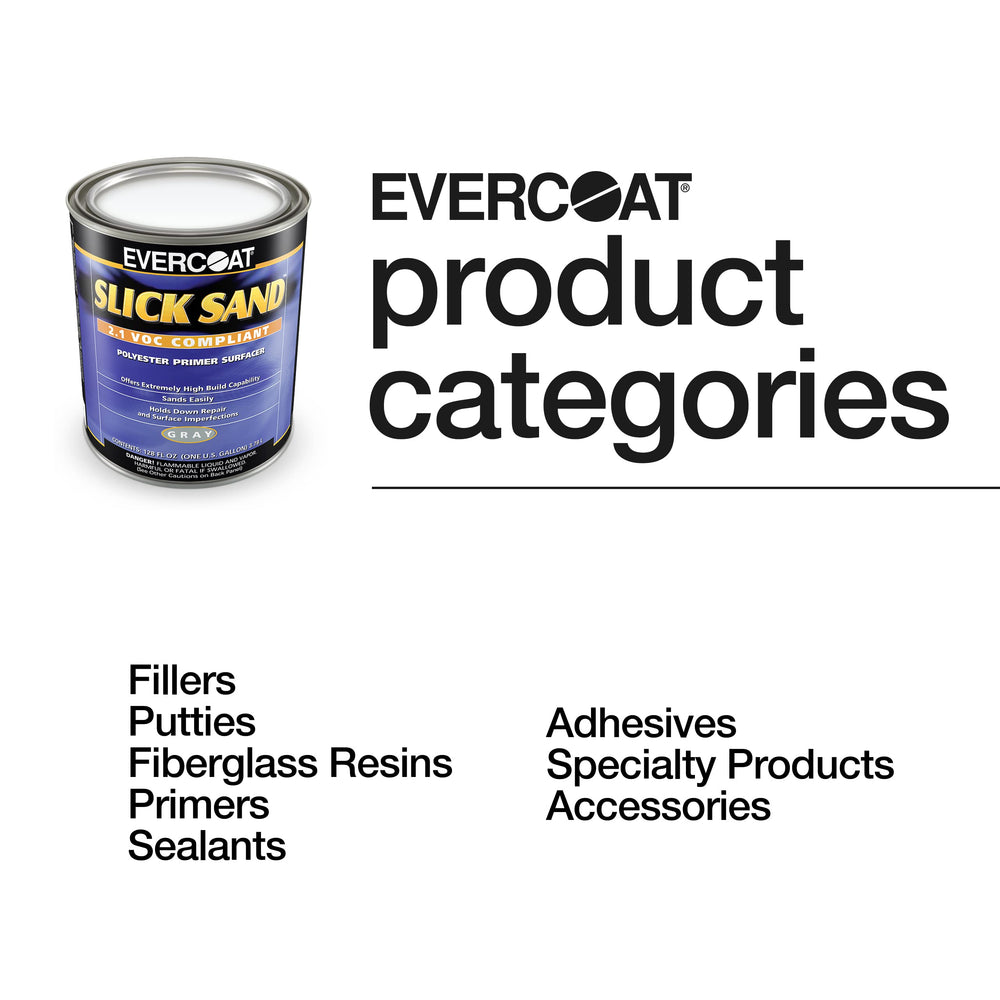Evercoat Slick Sand 128oz container highlights VOC-compliant formulation.