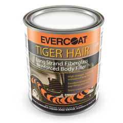 Evercoat Tiger Hair waterproof filler applied to metal panel for durable repairs