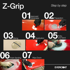 Evercoat Z-Grip improves adhesion on galvanized steel surfaces.