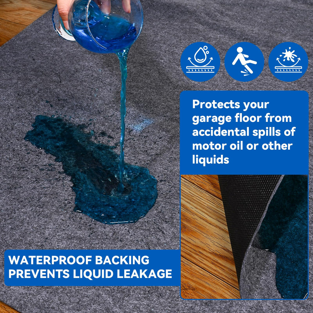 Evercomfy garage mat underside with non-slip backing provides floor grip