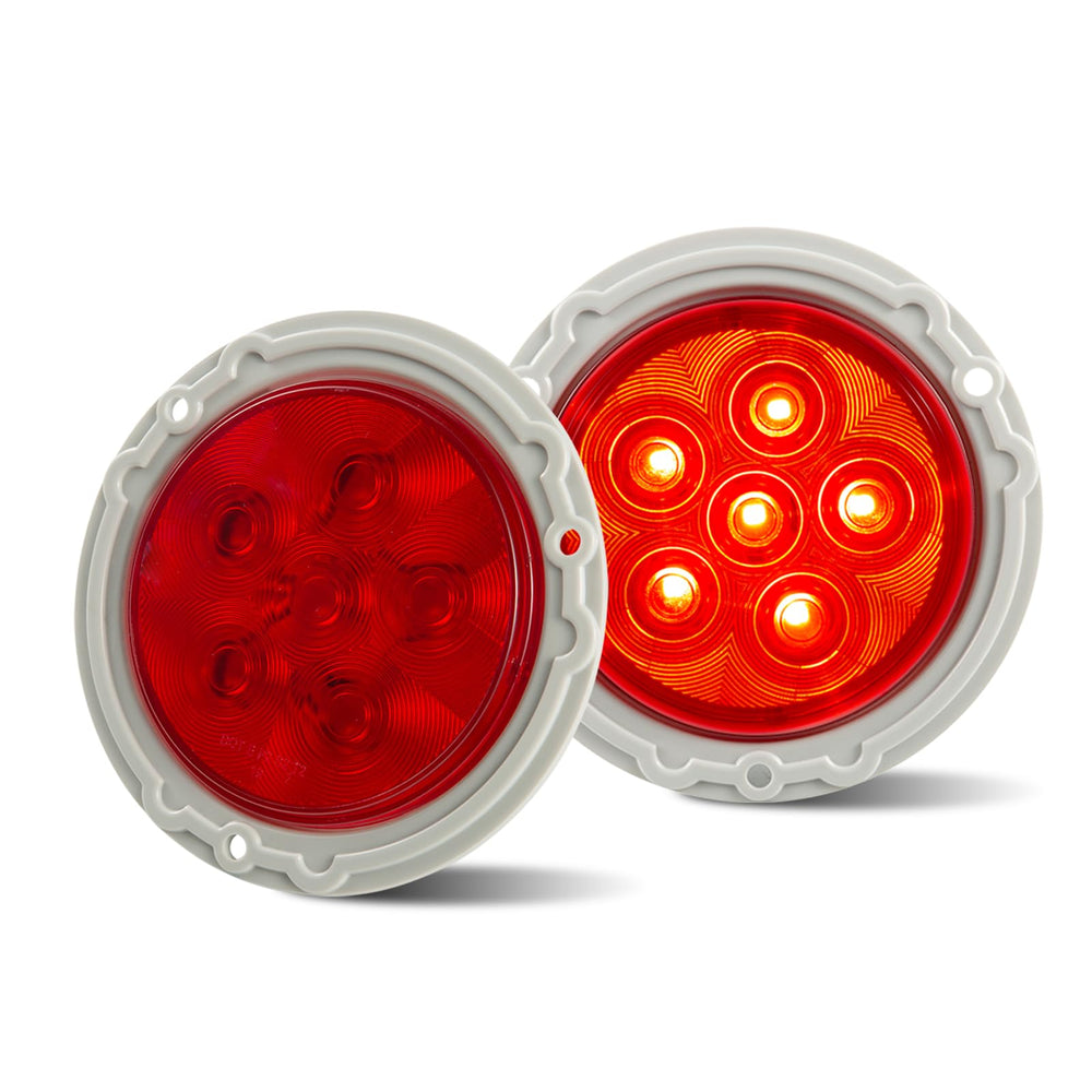 EVERESTHD 2-pack 4-inch LED round tail light highlights stop and brake visibility for trucks.