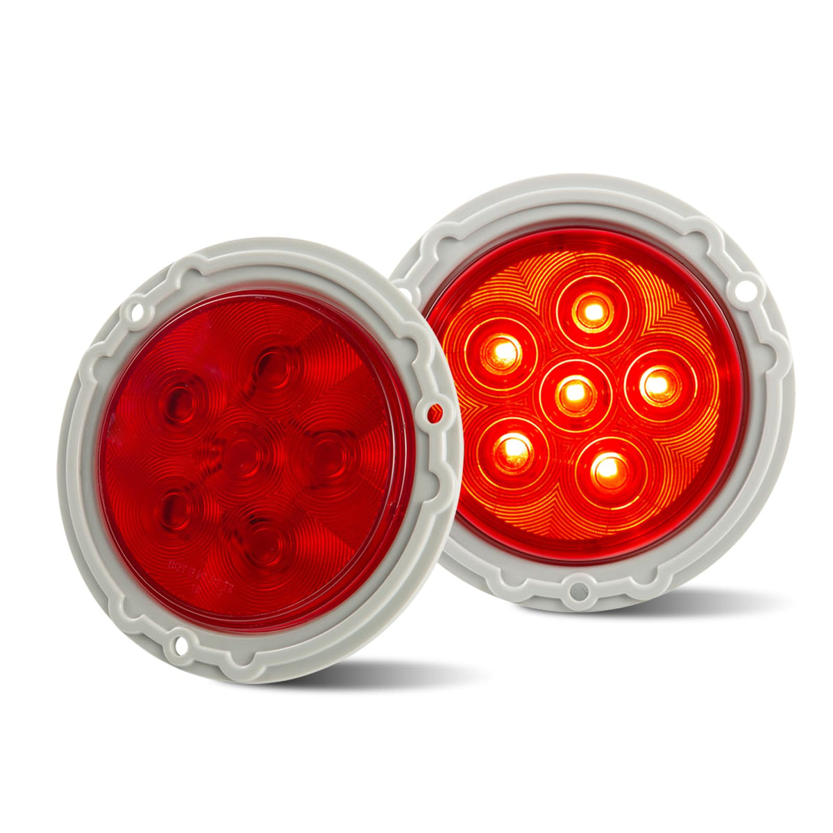 EVERESTHD 2-pack 4-inch LED round tail light highlights stop and brake visibility for trucks.