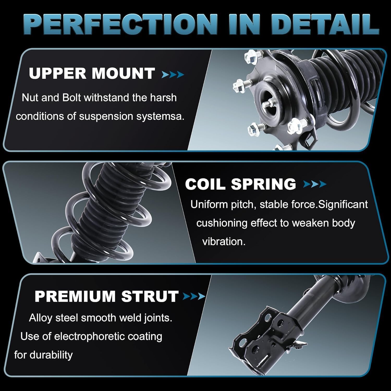 EVERESTWAY chrome piston rod detail highlights durable seals