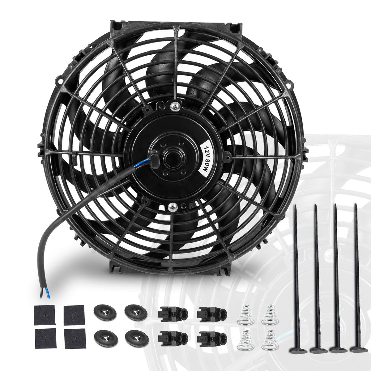 EVERESTWAY radiator fan 12inch front view for efficient engine cooling.