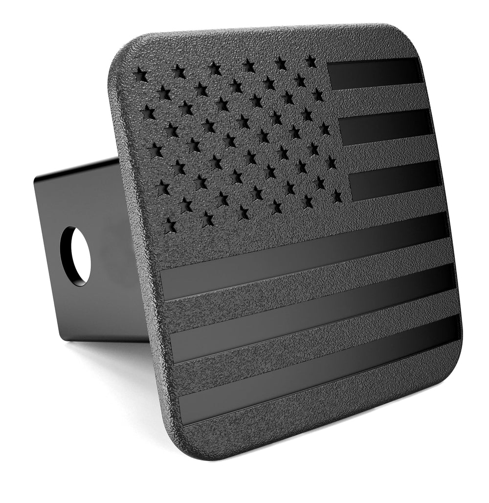 EverHITCH American flag hitch cover in bold black keeps pride visible on the road.