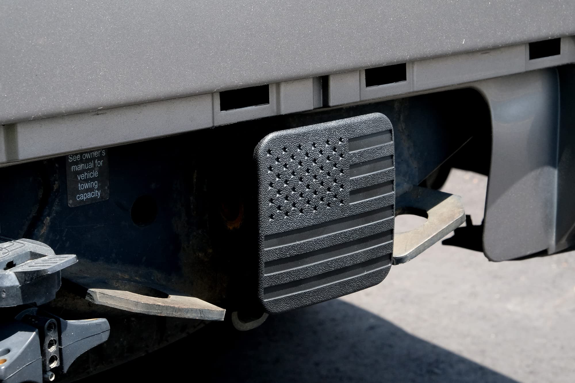 EverHITCH patriotic gift-ready hitch cover appeals to truck and SUV enthusiasts.