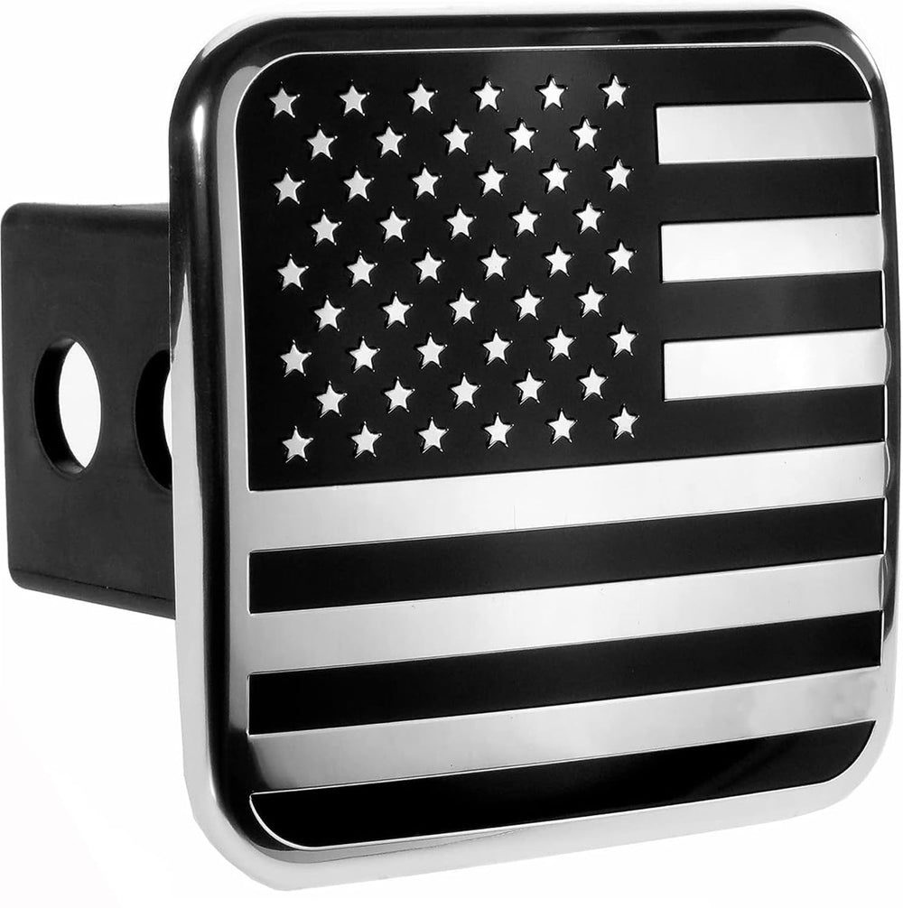 eVerHITCH USA flag hitch cover front view protects the receiver while proudly displaying the flag