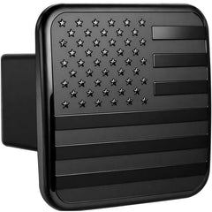 eVerHITCH USA flag hitch plug cover in black for 2-inch receivers protects against debris.