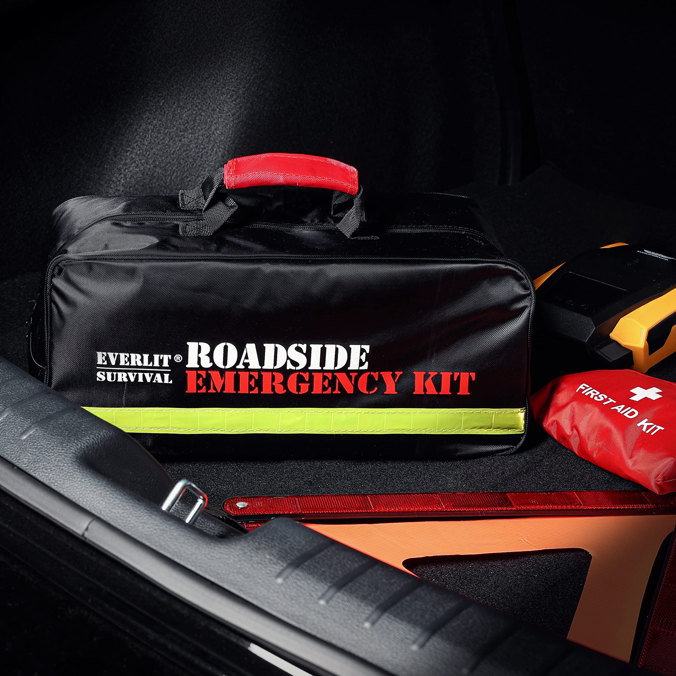 Everlit roadside safety bag with essential tools.