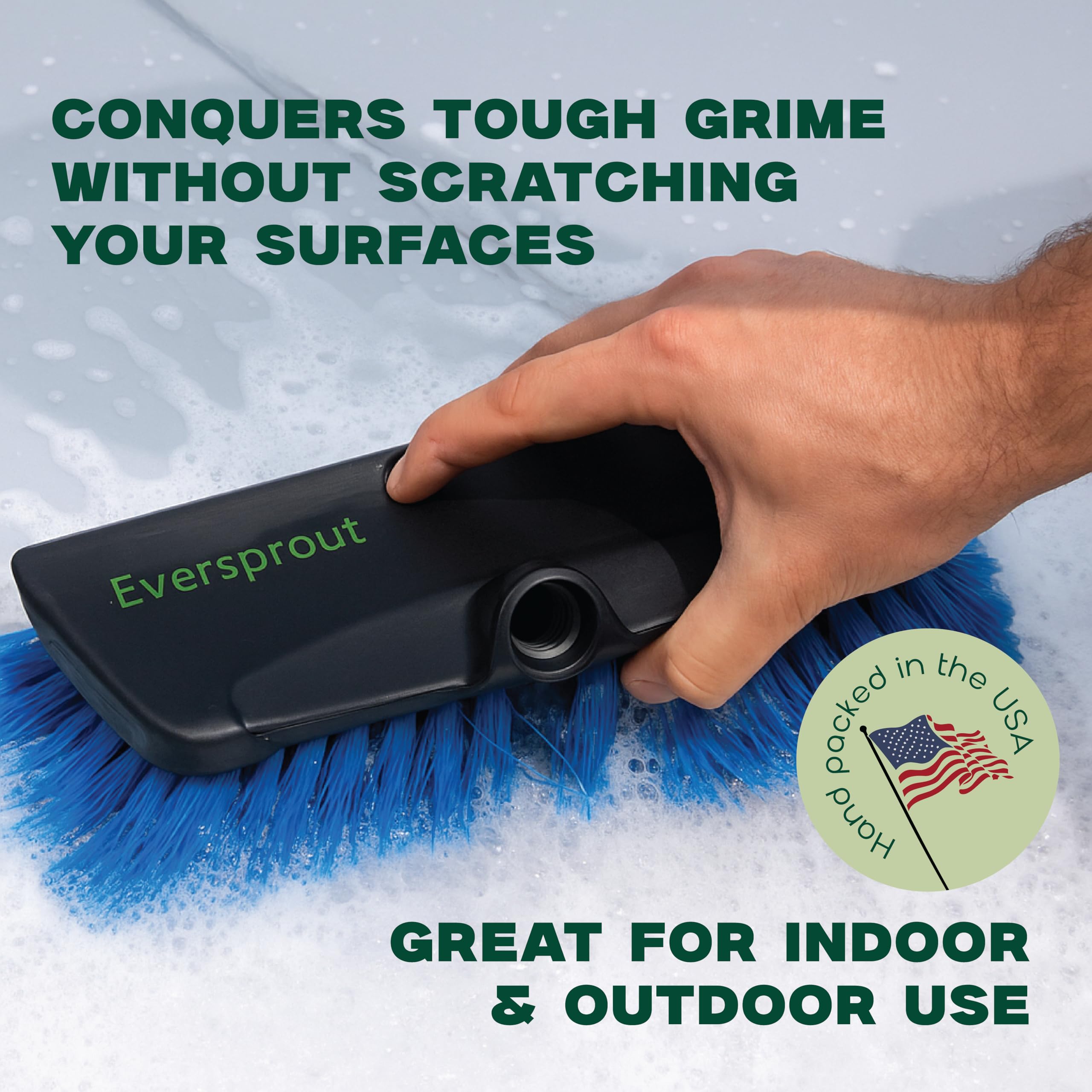 EverSPROUT brush with 3-4 inch ACME pole attachment for extended reach.