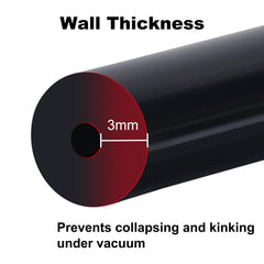 EVIL ENERGY silicone vacuum tubing wall thickness 3mm close-up.