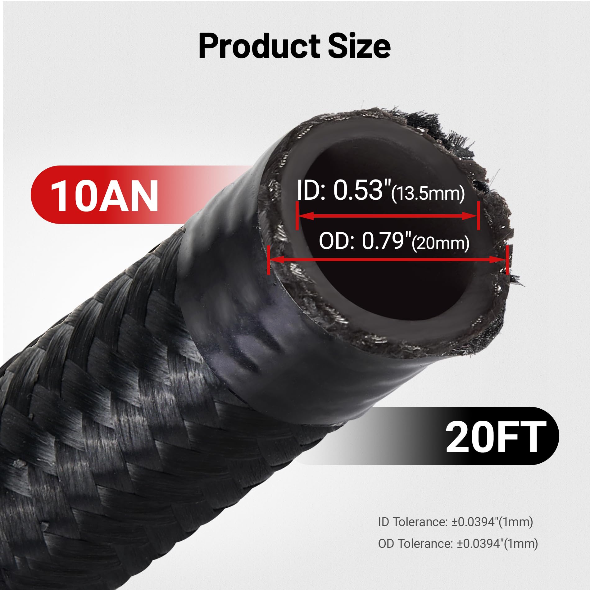 EVIL ENERGY 10AN braided fuel line 20ft for durable, flexible routing under the hood.