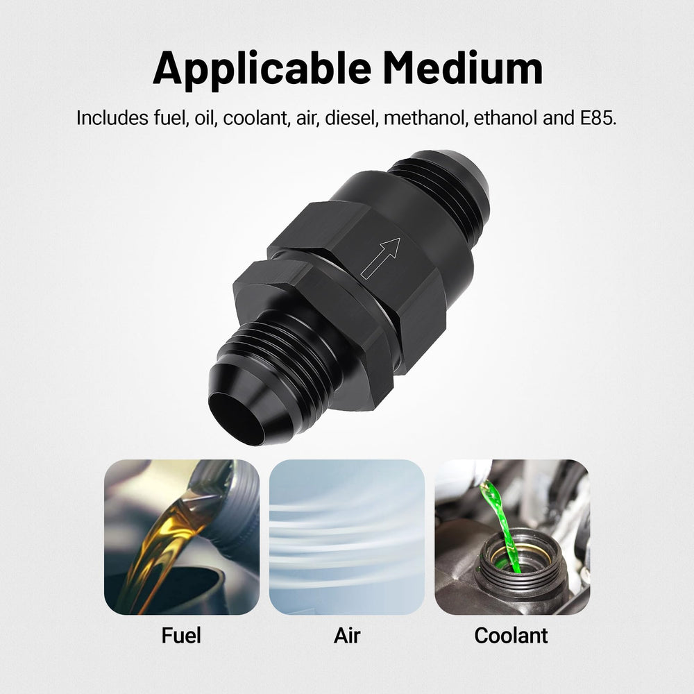 EVIL ENERGY 10AN check valve, black anodized finish for corrosion resistance