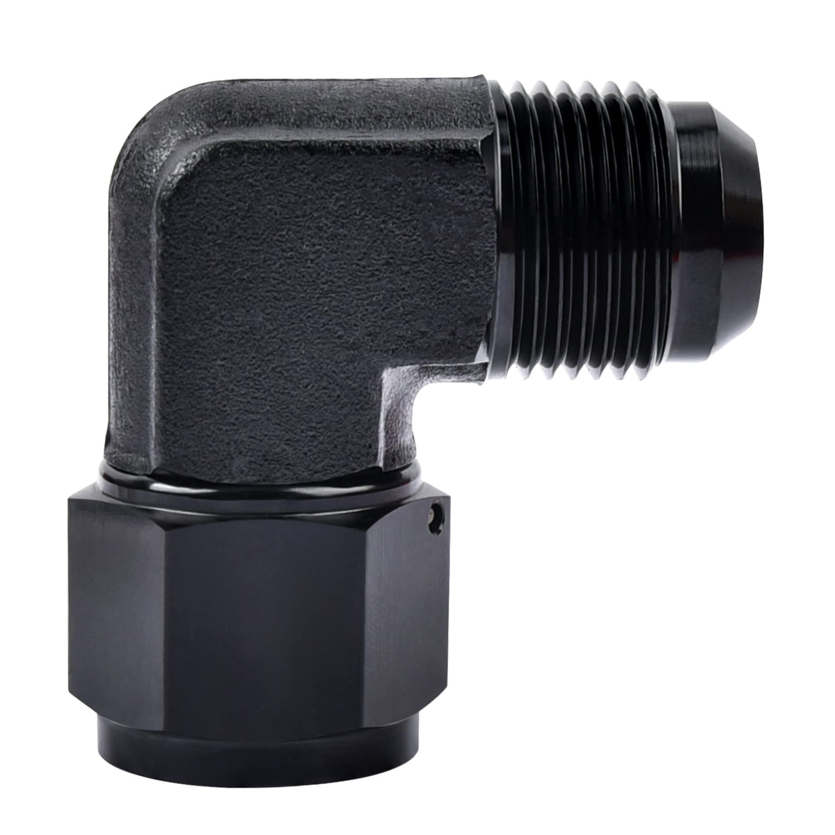 EVIL ENERGY 10AN female to 10AN male swivel flare adapter, black aluminum, easy installation.