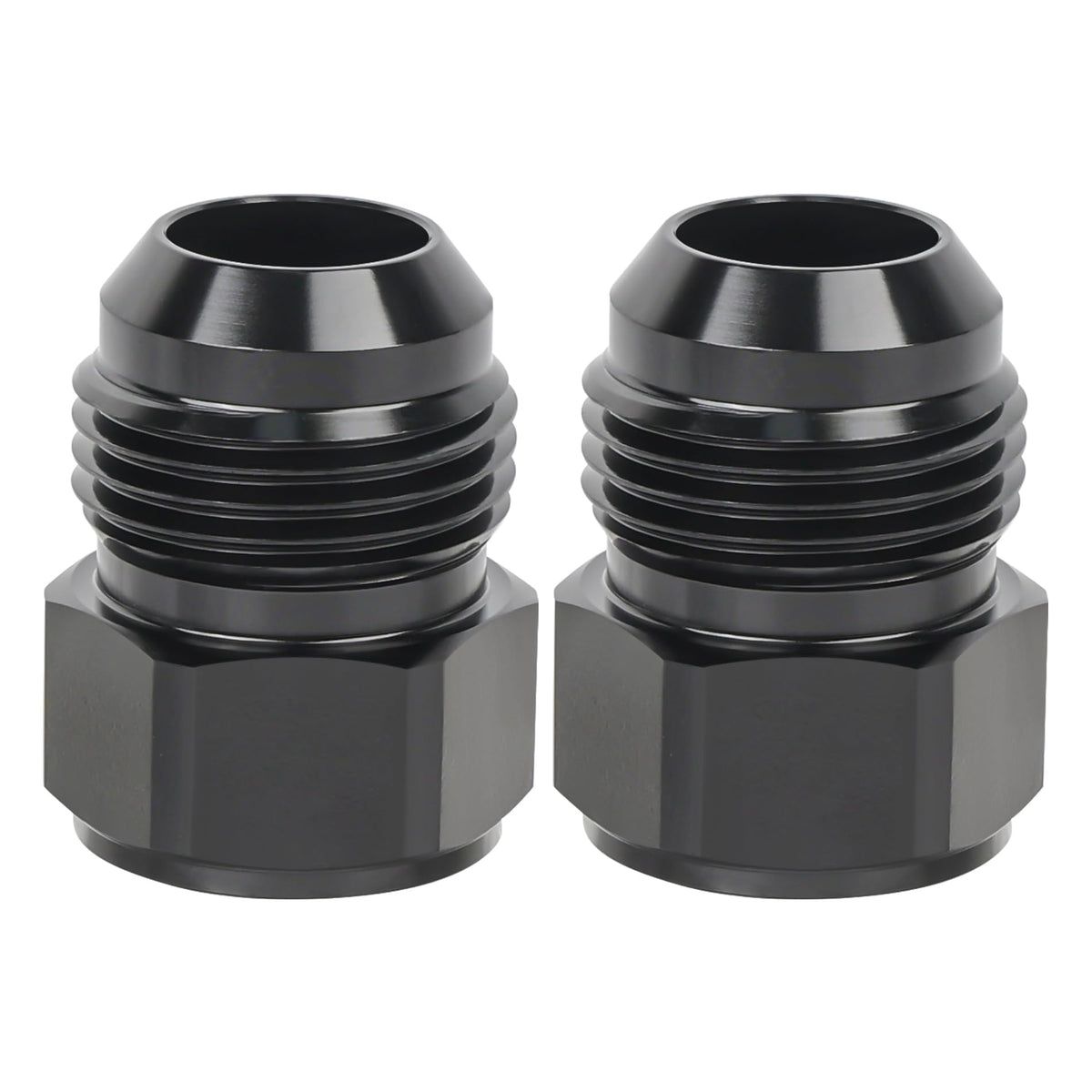 EVIL ENERGY 10AN to 12AN flare adapter close-up showing precise threading for fuel lines