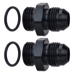 EVIL ENERGY 10AN flare to 10AN ORB adapter pair in black for fuel rail connections