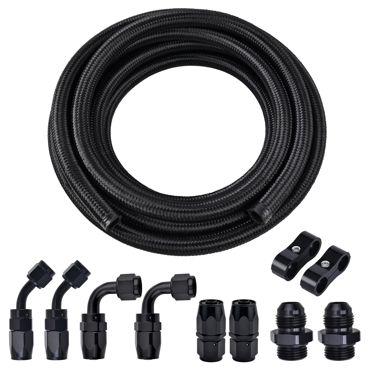 EVIL ENERGY 10AN fuel line kit outer braid view highlighting durable nylon braid for longevity