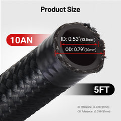 Durable nylon braided exterior on EVIL ENERGY 10AN fuel line
