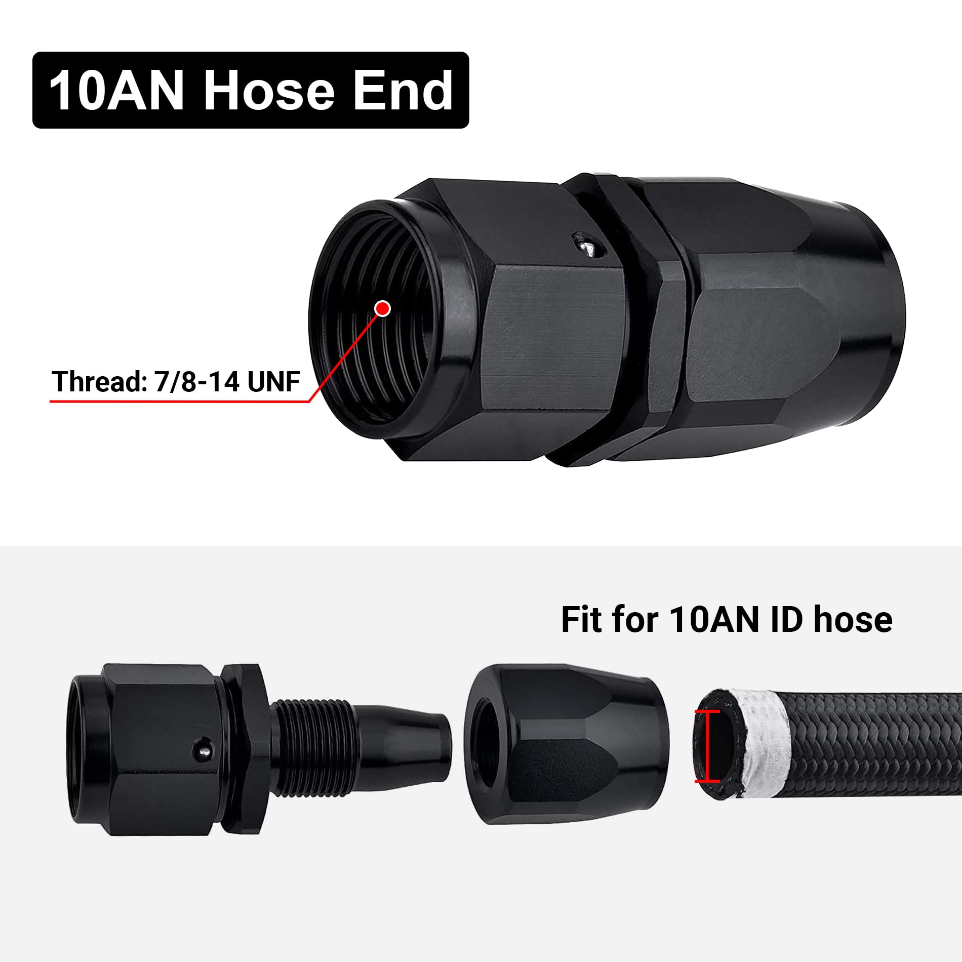 EVIL ENERGY 10AN 45-degree hose end fitting guiding turns in tight spaces