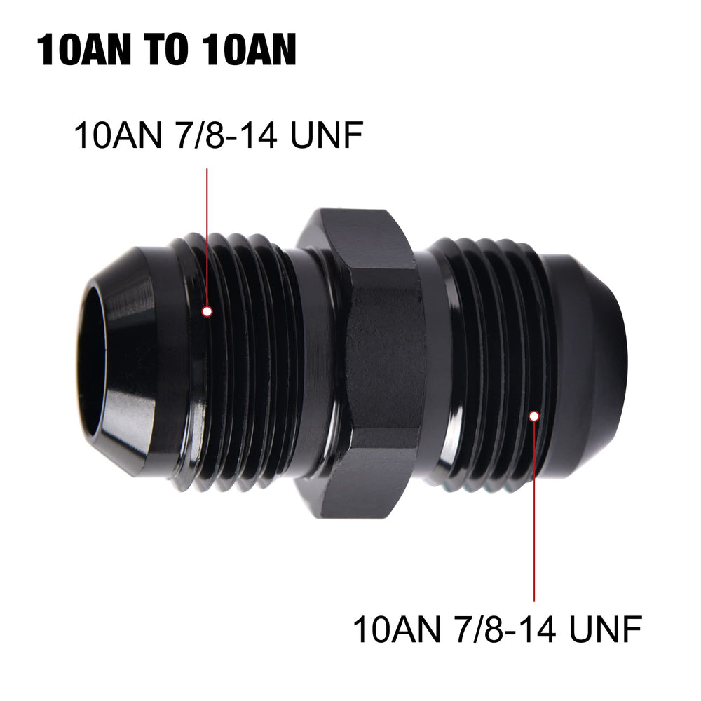 EVIL ENERGY 10AN male-to-male flare set shows durable aluminum 6061-T6 construction.
