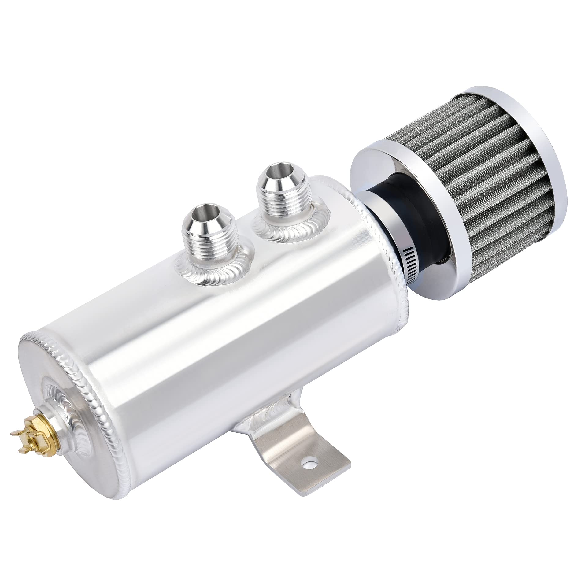 EVIL ENERGY 10AN oil catch can 750ml front view demonstrates compact, high-capacity design for crowded engine bays.