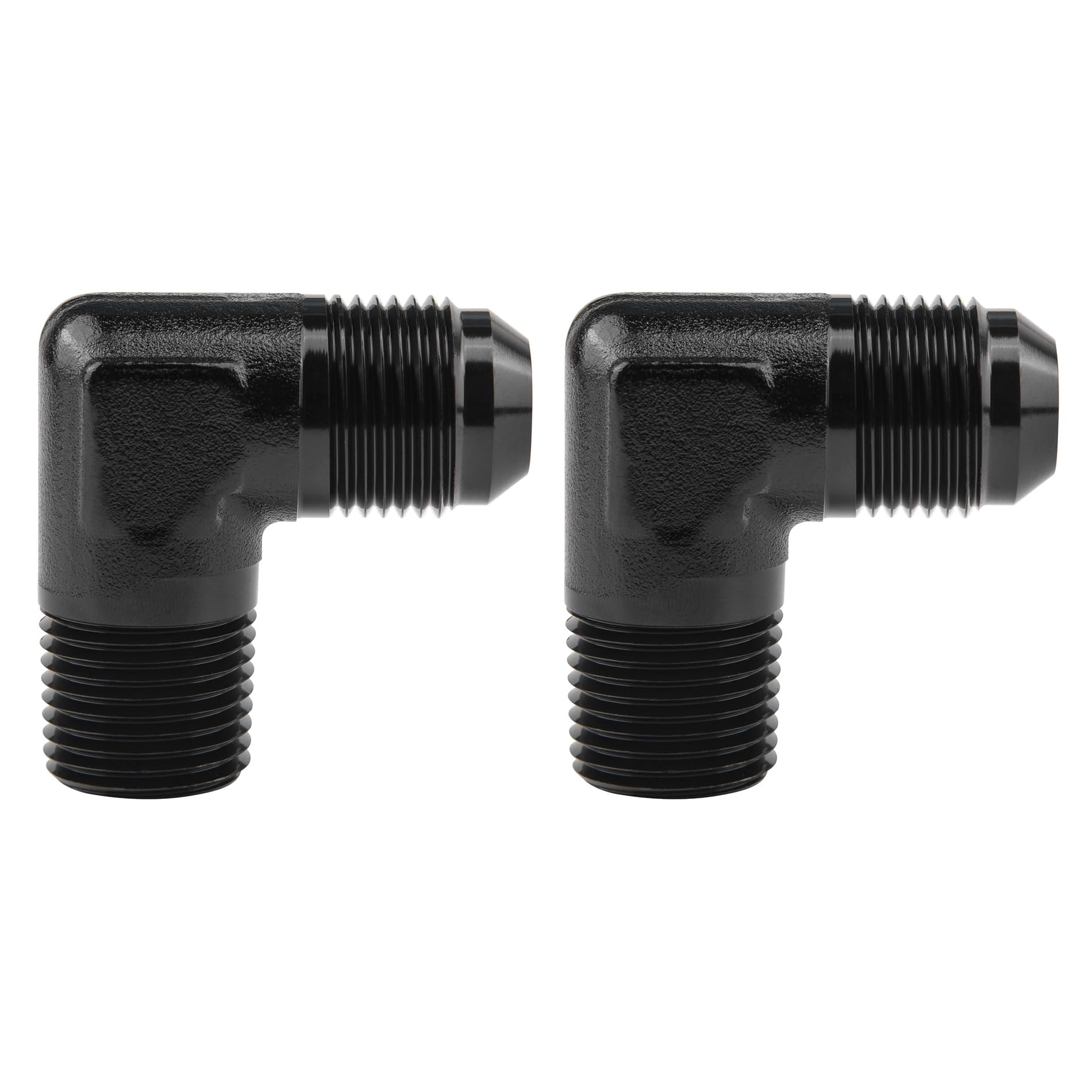 EVIL ENERGY 10AN to 1/2-inch NPT male 90-degree fitting in aluminum for durable fuel lines.