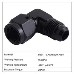 EVIL ENERGY 10AN to AN10 flare swivel demonstrates 360° rotation for easy routing.