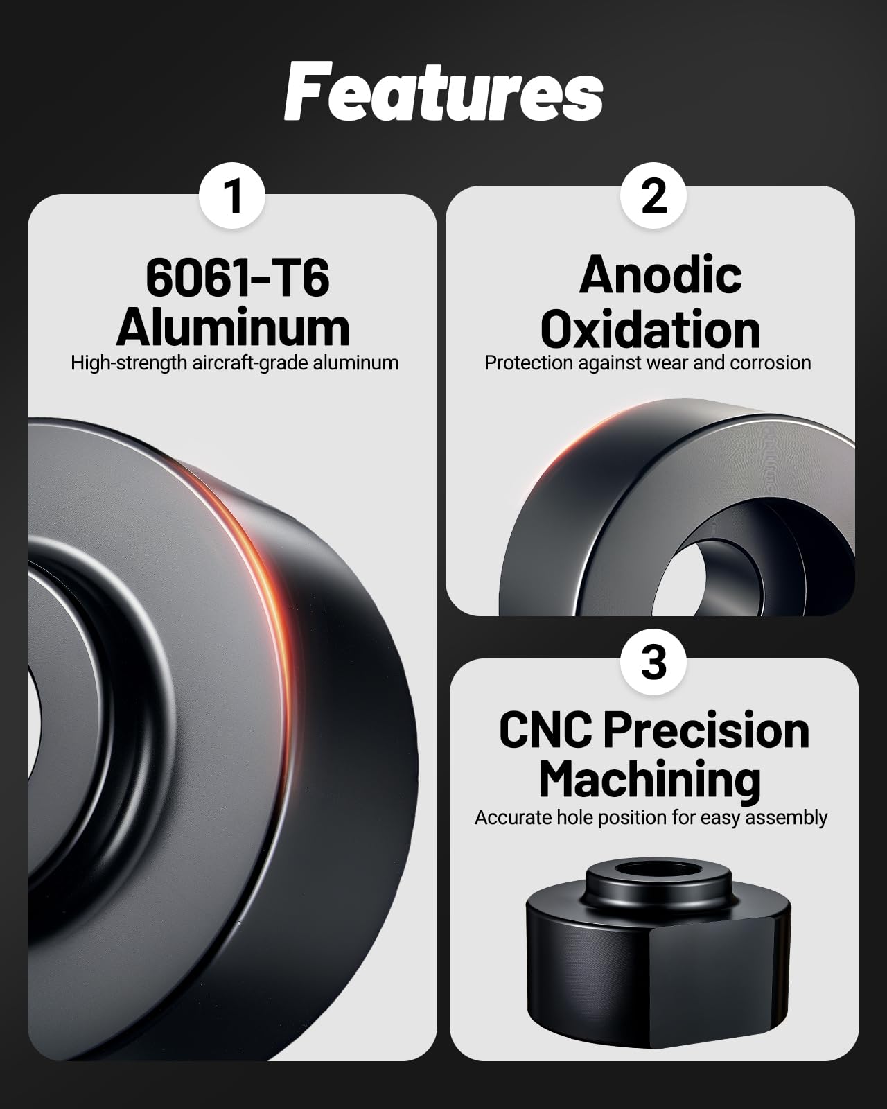 12.9-grade anodized bolts from EVIL ENERGY included with the kit.