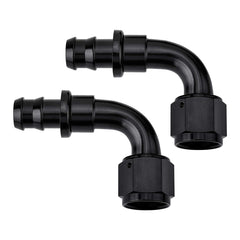 EVIL ENERGY 12AN 90-degree push-lock end in black for secure fuel connections
