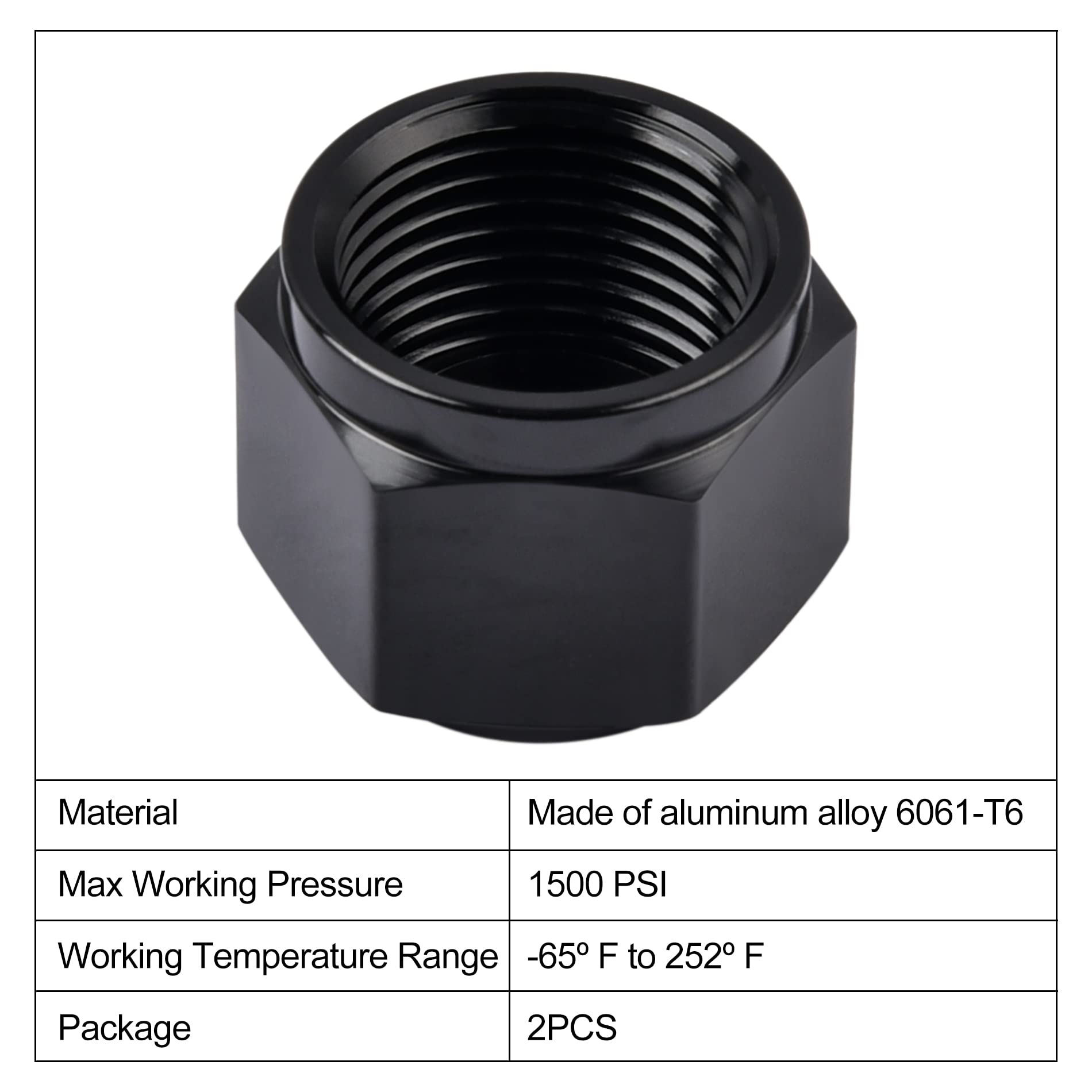 EVIL ENERGY 12AN flare cap anodized black surface on aluminum body