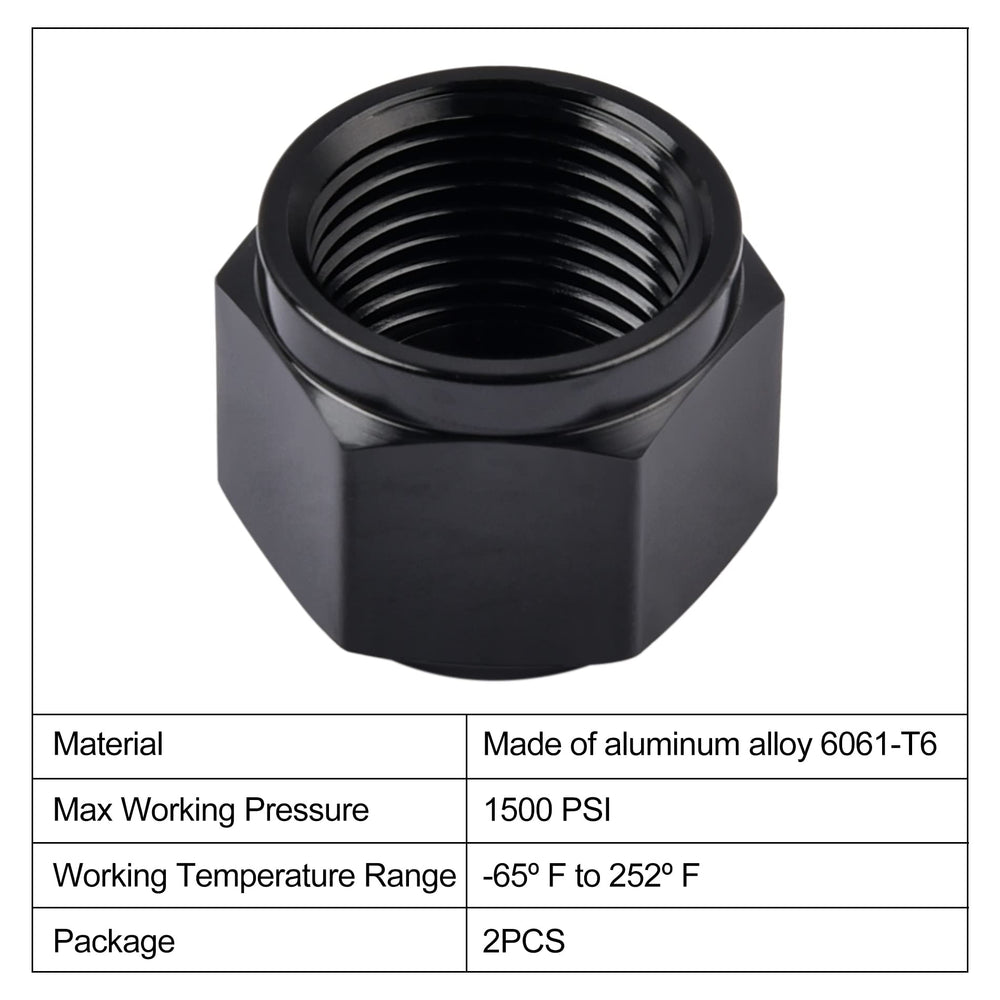 EVIL ENERGY 12AN flare cap anodized black surface on aluminum body