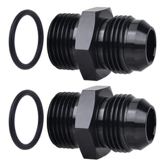 EVIL ENERGY 12AN flare to AN12 ORB male fittings front view, compact and space-saving