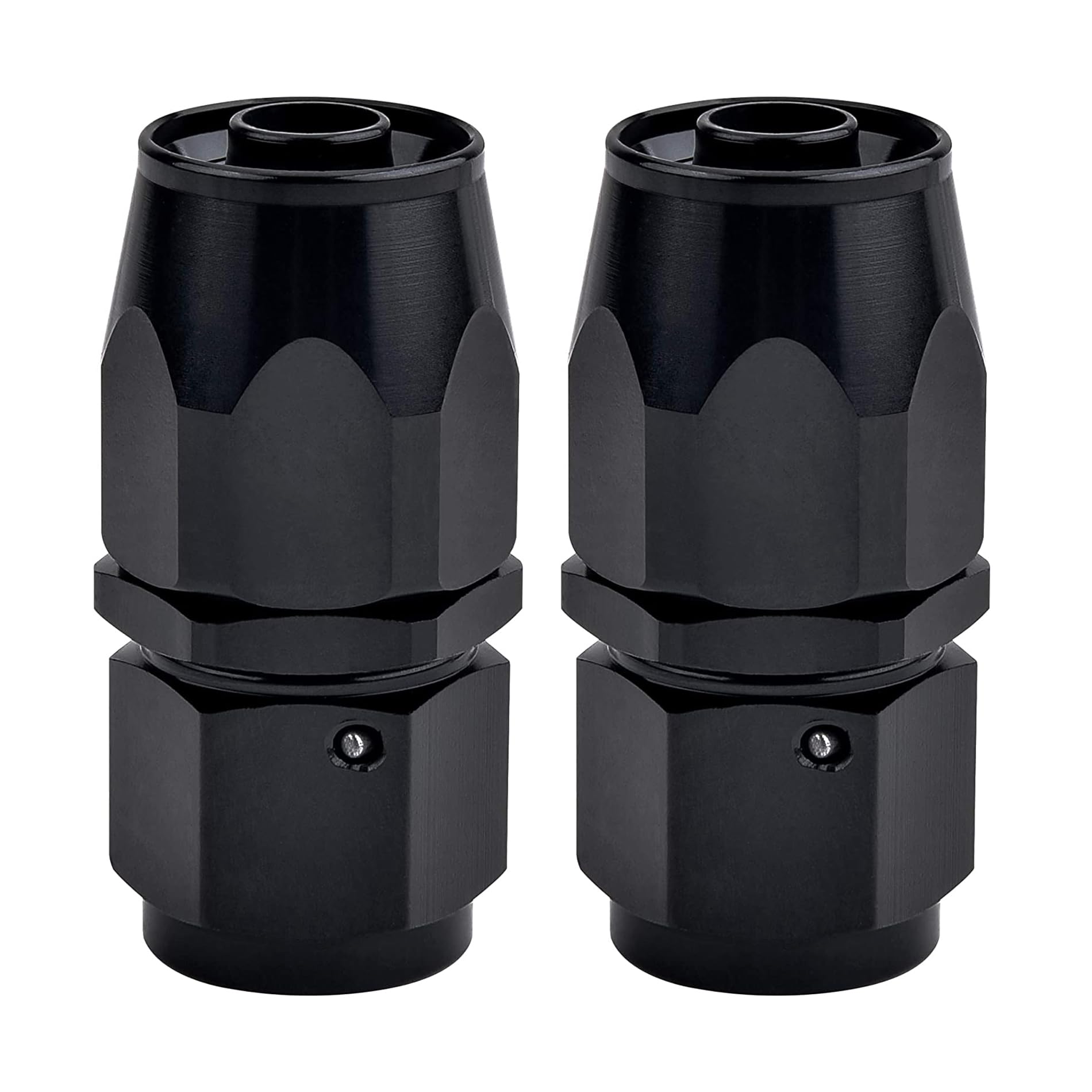 EVIL ENERGY 12AN straight swivel fitting in black for secure hose connections.