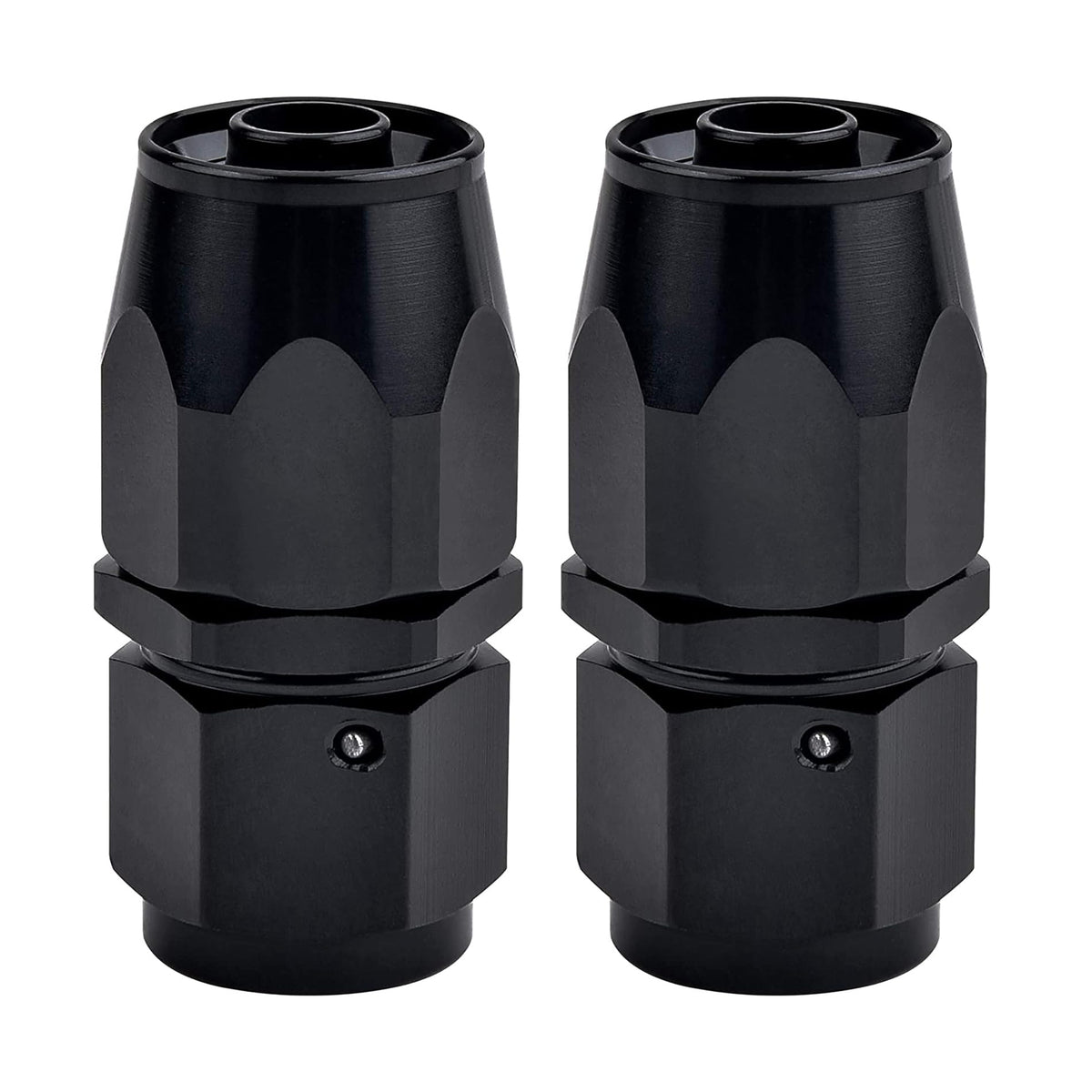 EVIL ENERGY 12AN straight swivel fitting in black for secure hose connections.