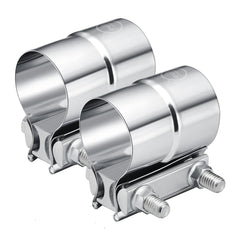 EVIL ENERGY 2.25-inch exhaust clamp side view showing a durable stainless band for secure exhaust connections.