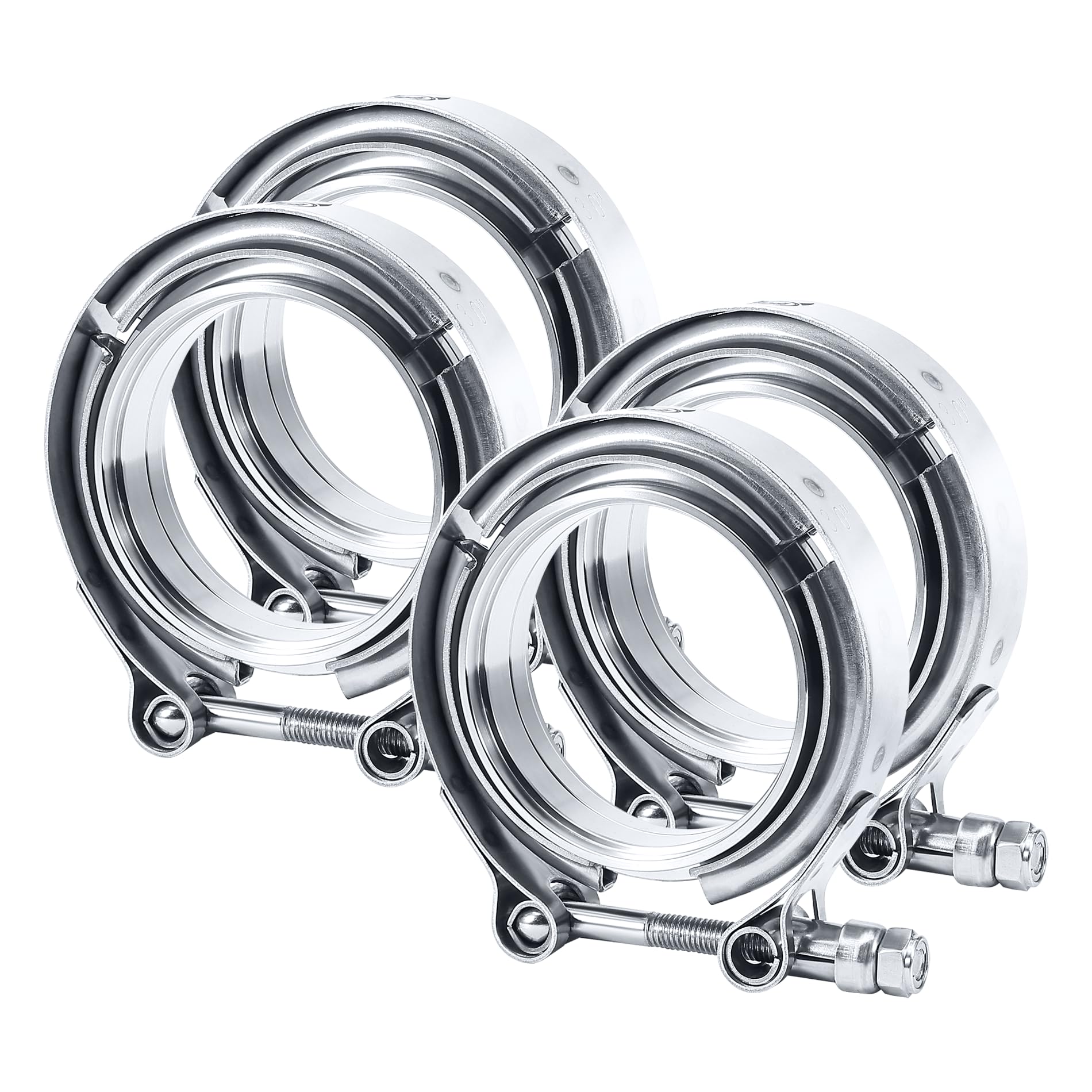 EVIL ENERGY 3.0-inch V-band clamp with male flange for secure connection.