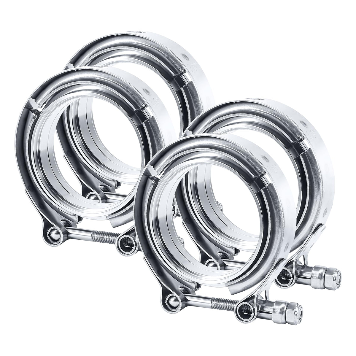 EVIL ENERGY 3.0-inch V-band clamp with male flange for secure connection.