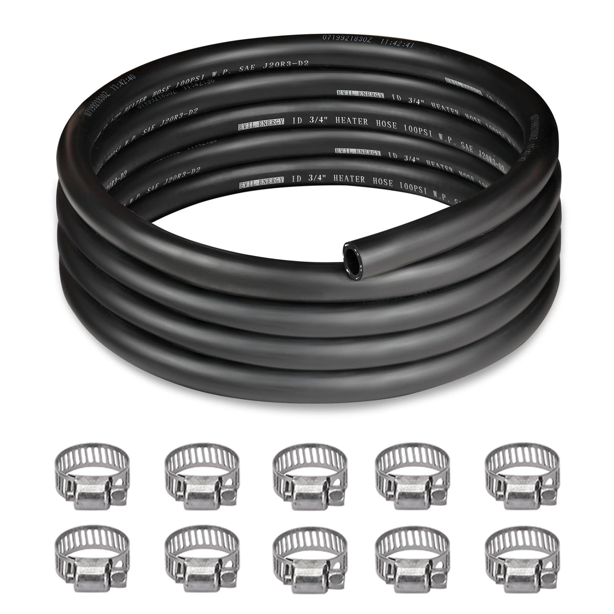 EVIL ENERGY 3/4-Inch heater hose in a 10ft length shows radiator-to-coolant routing capability