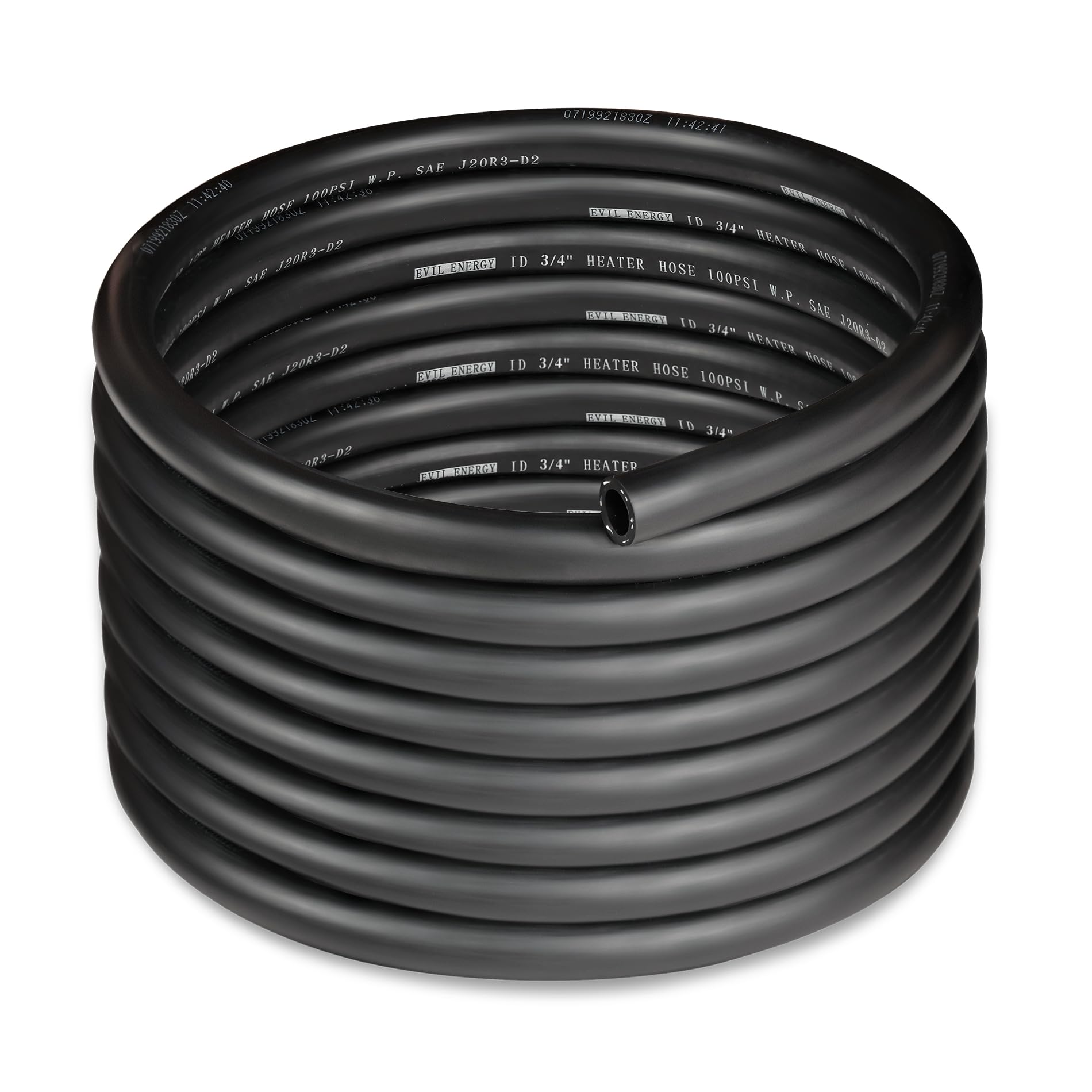EVIL ENERGY 3/4-inch heater hose, straight 20ft, black for coolant paths
