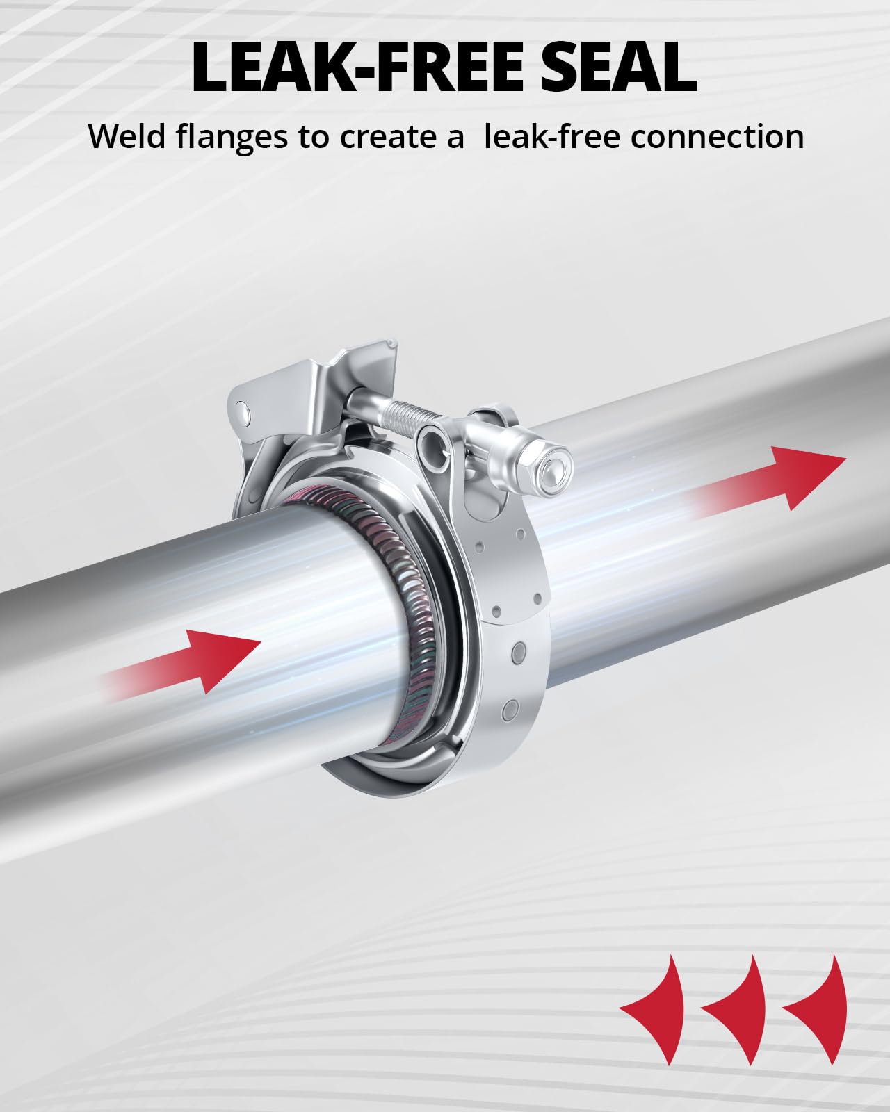 EVIL ENERGY 3-inch V-Band clamp joins 3-inch pipes reliably.