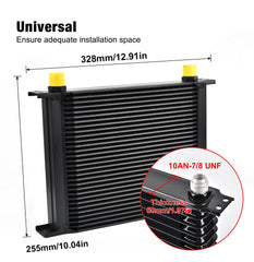 EVIL ENERGY 30-row oil cooler side mount, fits many applications with improved heat management.