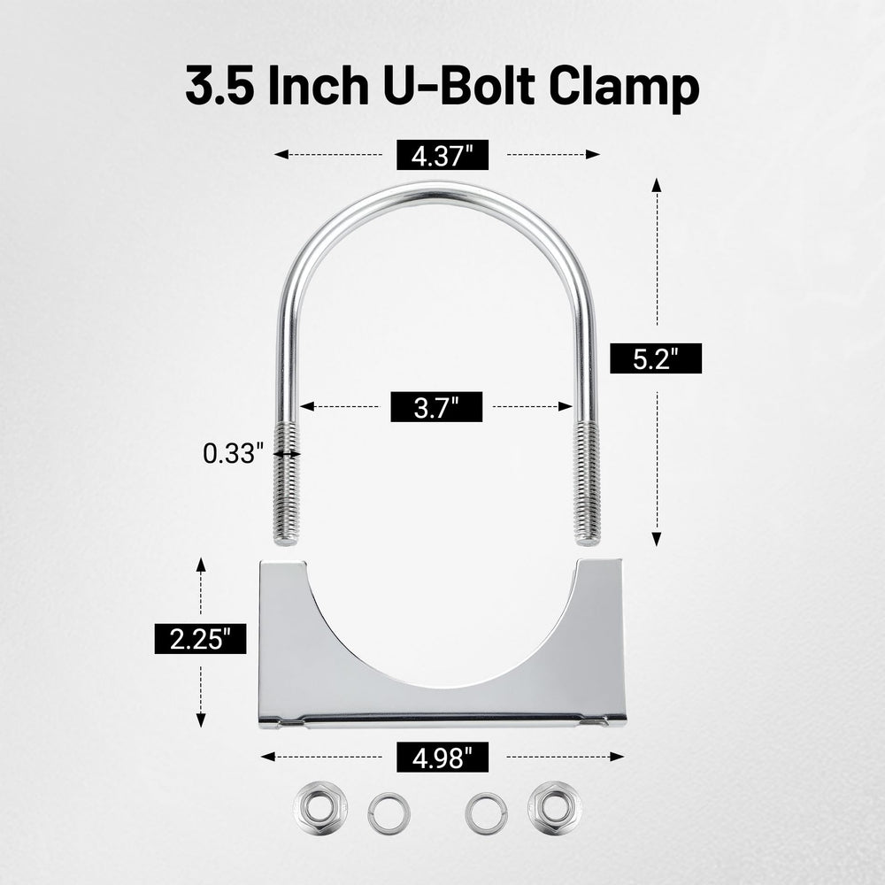 EVIL ENERGY 304 stainless steel U-bolt clamp side view resists heat and corrosion.
