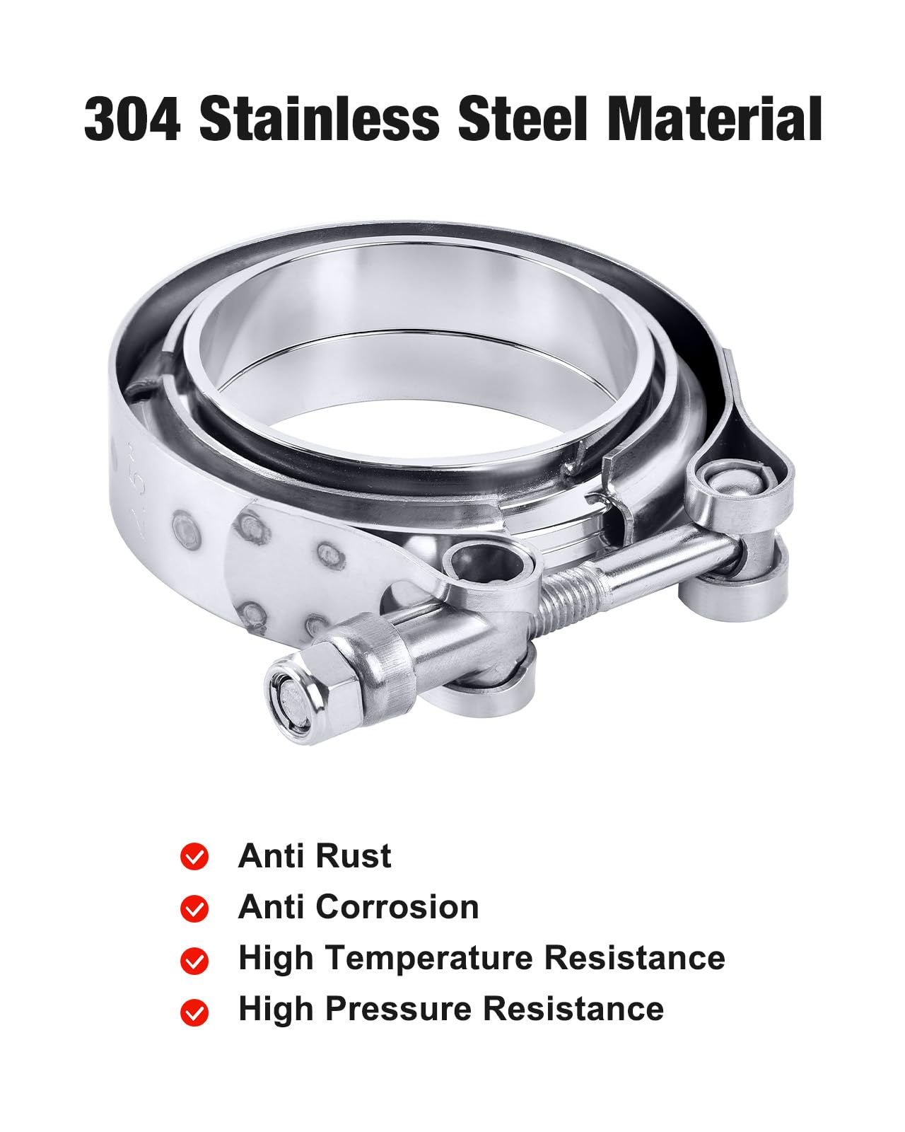 EVIL ENERGY 304 stainless steel V-band clamp components with T-bolt
