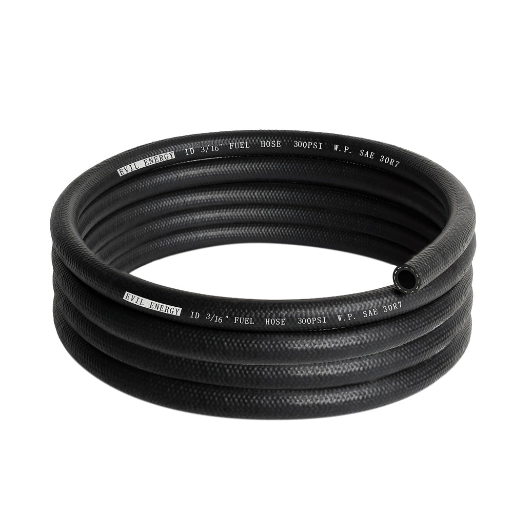 EVIL ENERGY 3/16 fuel hose shows compact outer dimensions for tight engine spaces