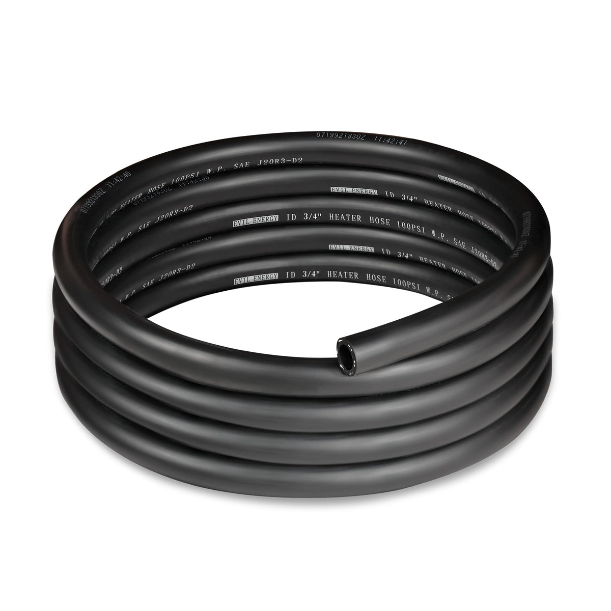 EVIL ENERGY 34inch heater hose, exterior view in black, ideal for coolant routing.