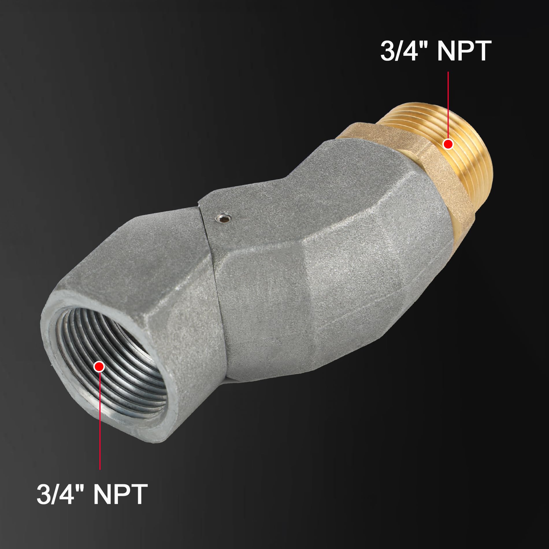 EVIL ENERGY 360-degree rotation swivel for flexible, easy fueling positioning.