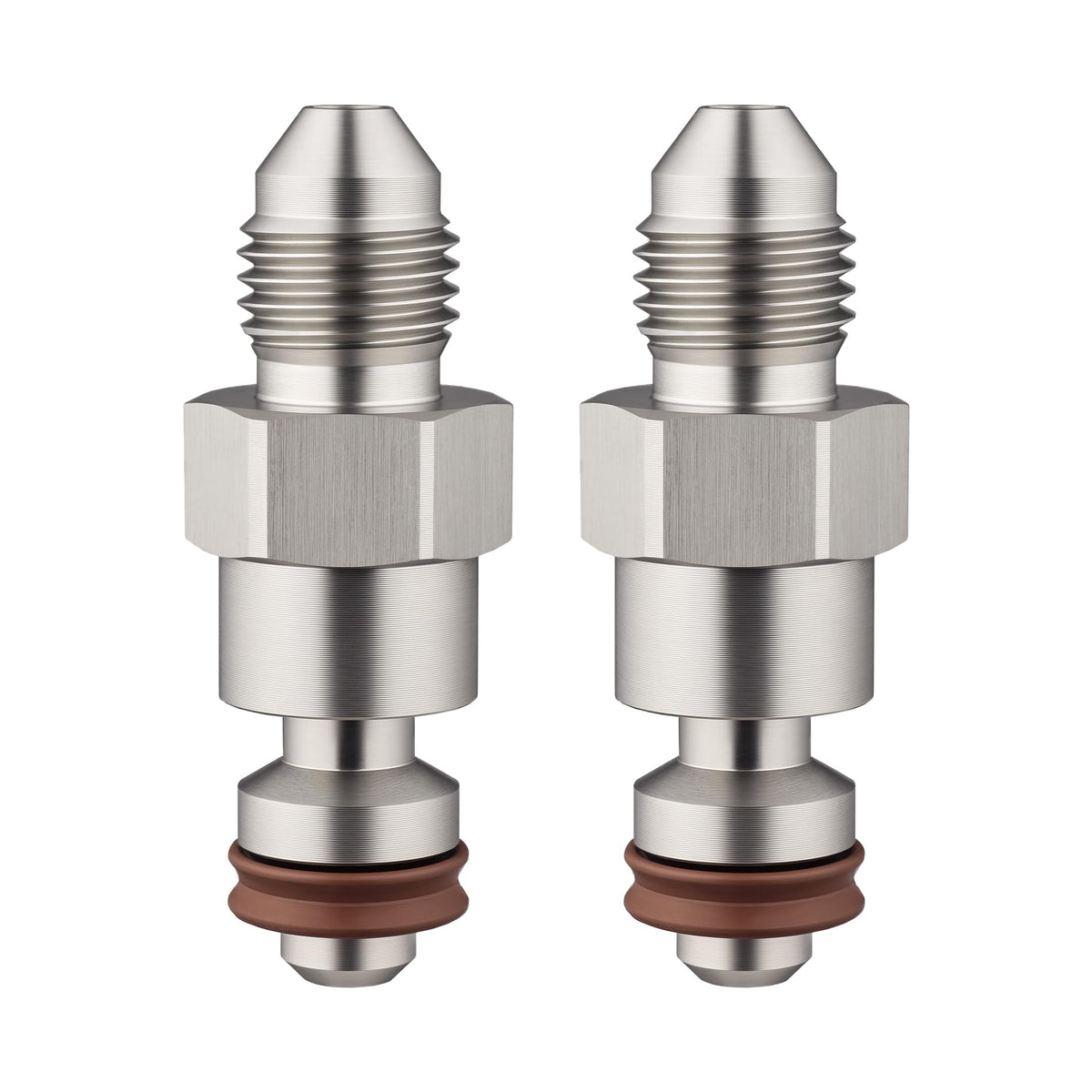 EVIL ENERGY 3AN male SAE adapter pair for high-pressure fuel lines.